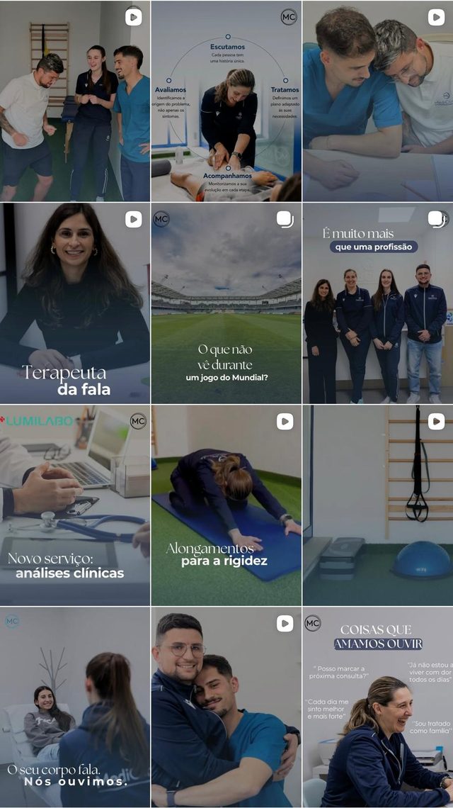 Feed Instagram depois - clínica de saúde